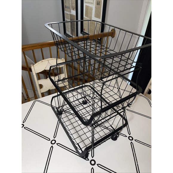 Storage Baskets 3 Tier Metal w/ Wheels or Suction Feet for Home, Office, Dorm - Picture 5 of 13